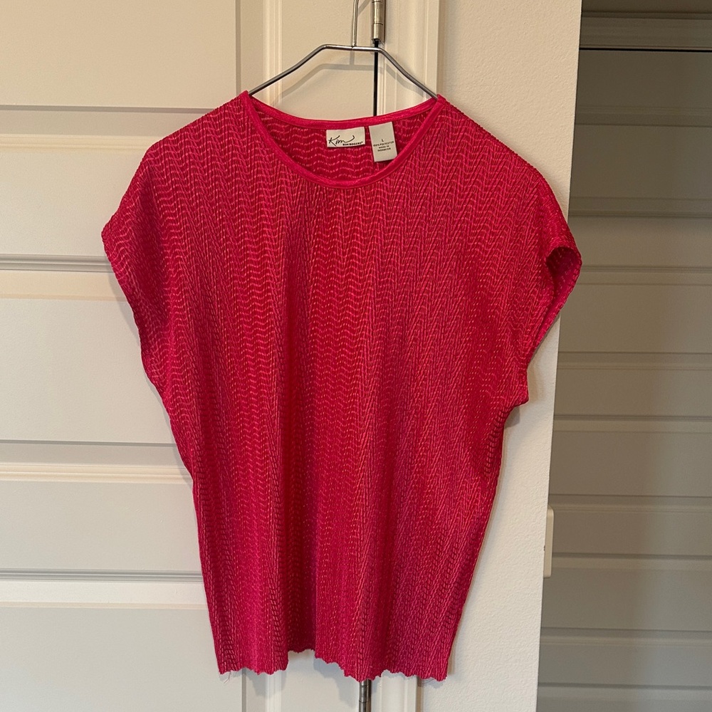 Kim Rogers Vibrant Pink Short Sleeve Top